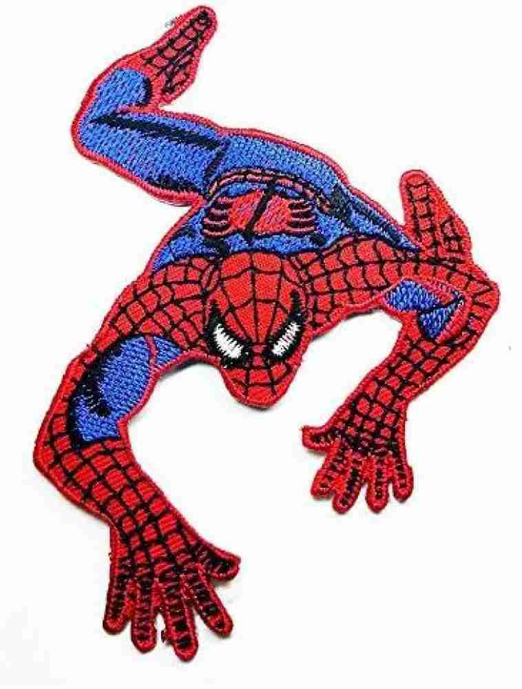 Spiderman Web Superhero Cartoon Patch Embroide Iron on Hat Jacket Hoodie  Backpack Ideal for Gift/ 8cm(w) X 10.5cm(h) - Web Superhero Cartoon Patch  Embroide Iron on Hat Jacket Hoodie Backpack Ideal for